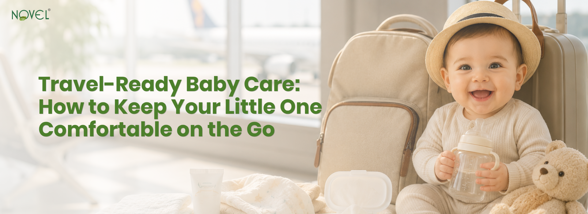Parent with baby and travel bag, keeping a little one comfortable on the go