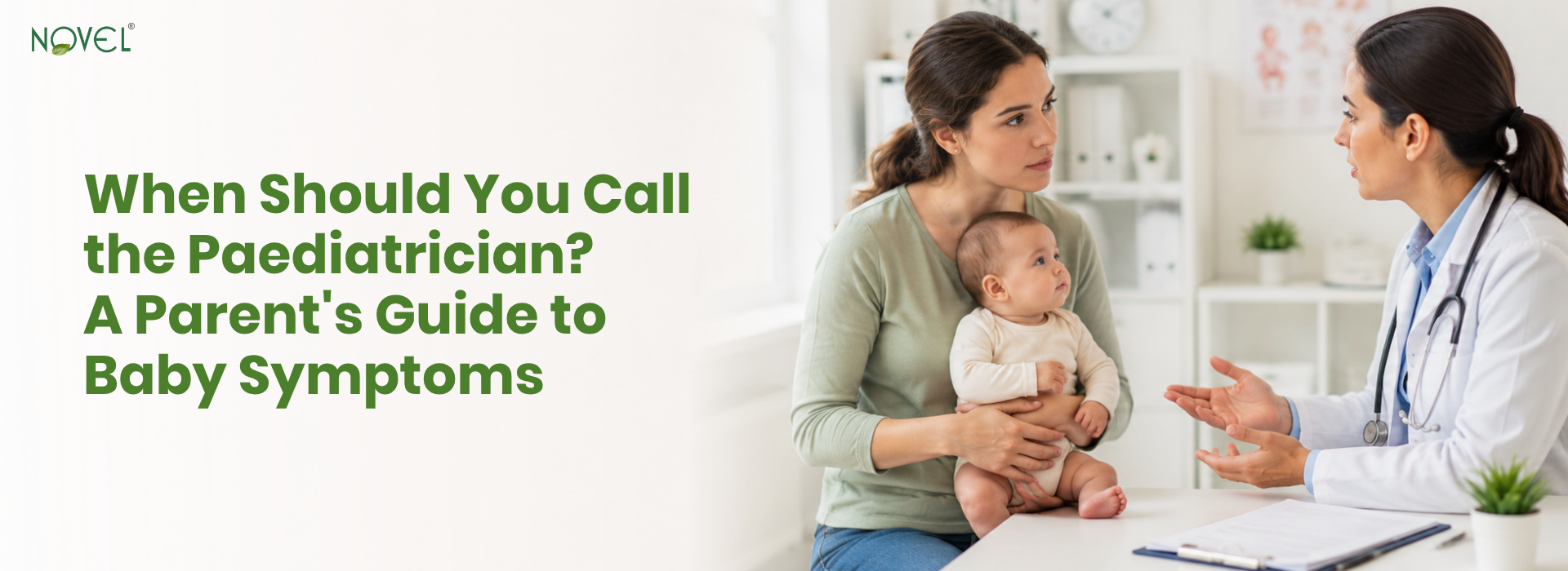 Parent checking a baby's temperature, guide to when to call the paediatrician
