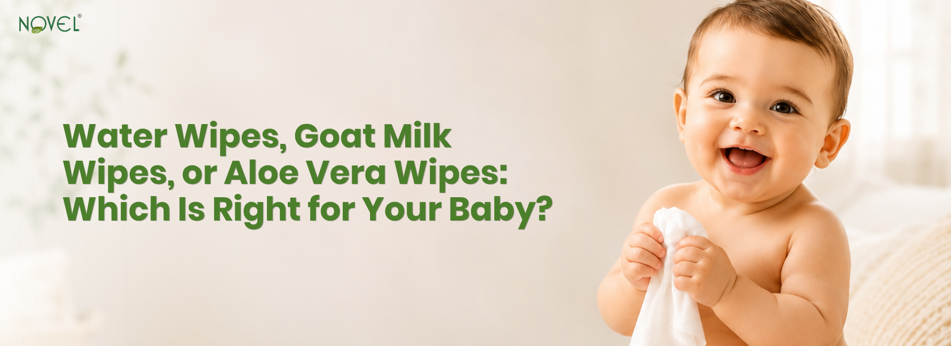 Baby wipes compared side by side: water, goat milk and aloe vera wipes