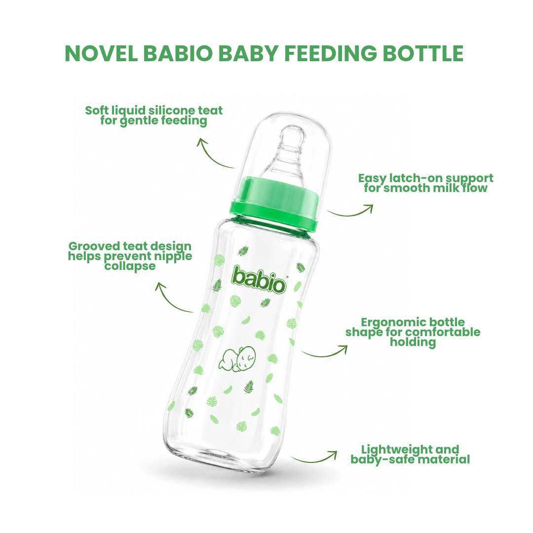 Novel Babio Anti-Colic Baby Feeding Bottle | 250ml (Pack of 2)