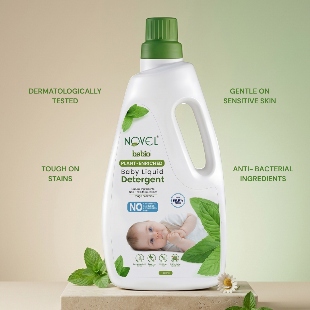 Novel Babio Baby Liquid Detergent – Plant-Enriched | 1000ml | Buy 1 Get 1 Free