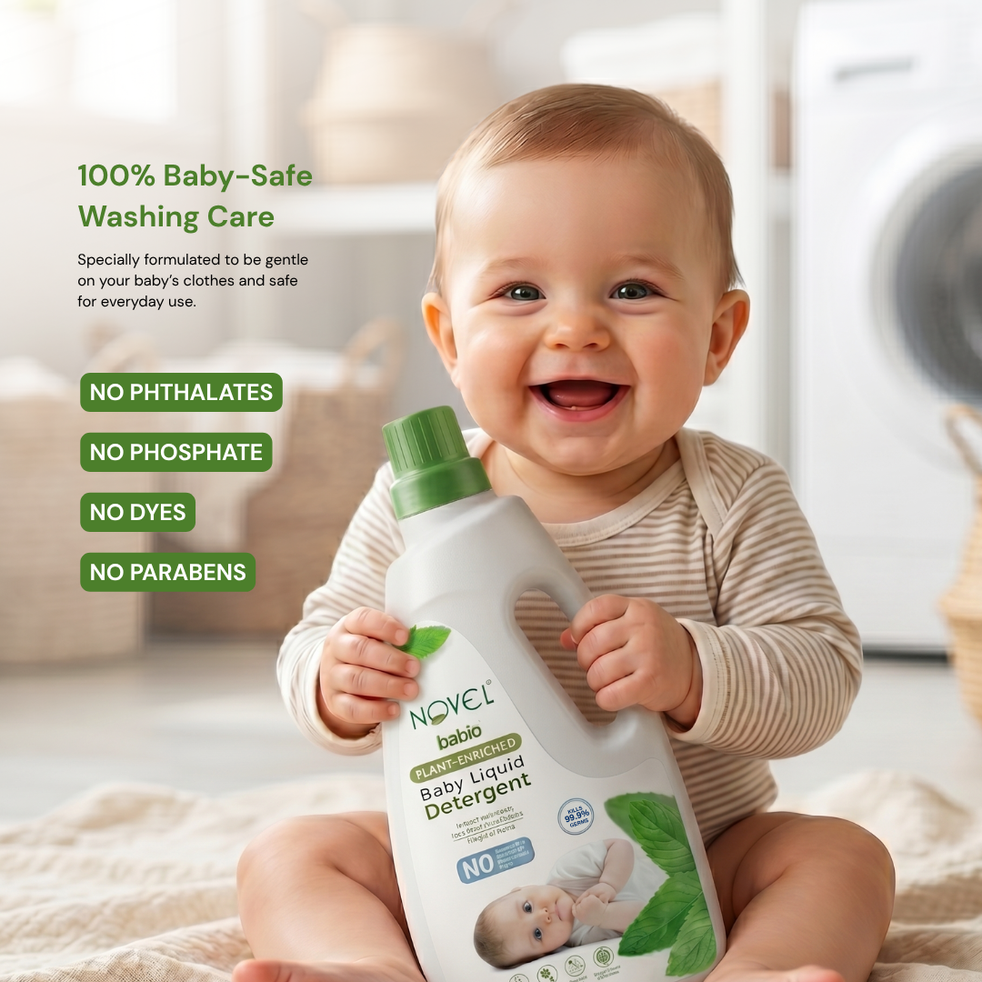 Novel Babio Baby Liquid Detergent – Plant-Enriched | 1000ml | Buy 1 Get 1 Free