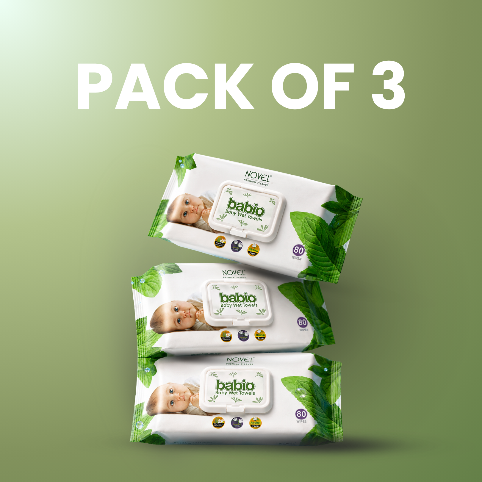 Novel Babio Aloe Vera & Chamomile Baby Wipes | 72 Wipes