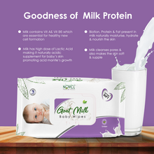 Babio Premium Goat Milk Baby Wipes Lid Pack | Deeply Moisturizing & Gentle – 72 Wipes (Pack of 6 )