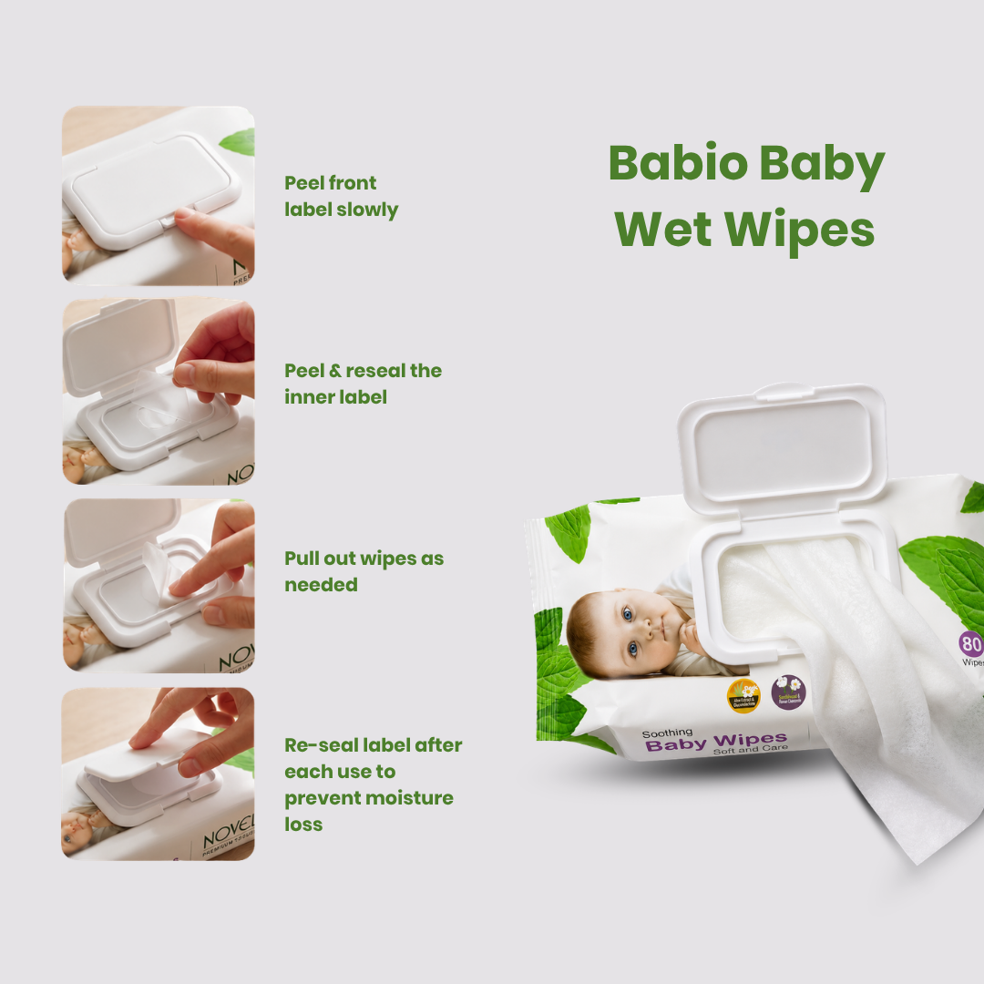 Novel Babio Aloe Vera & Chamomile Baby Wipes | 72 Wipes | Buy 3 Get 3 Free