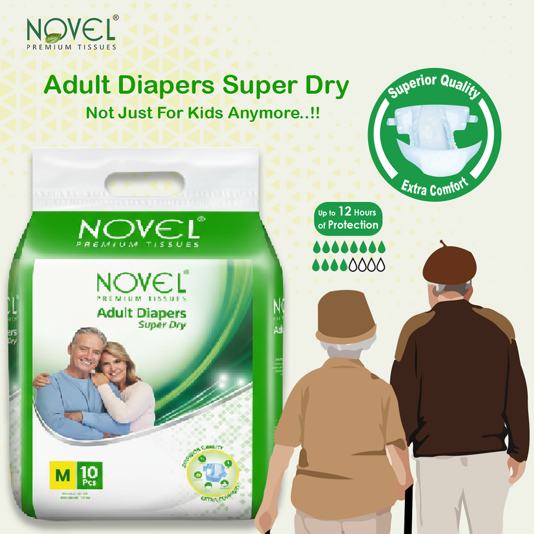 Novel Adult Diaper – Wrap Style Size M | 10 Pcs (Unisex)