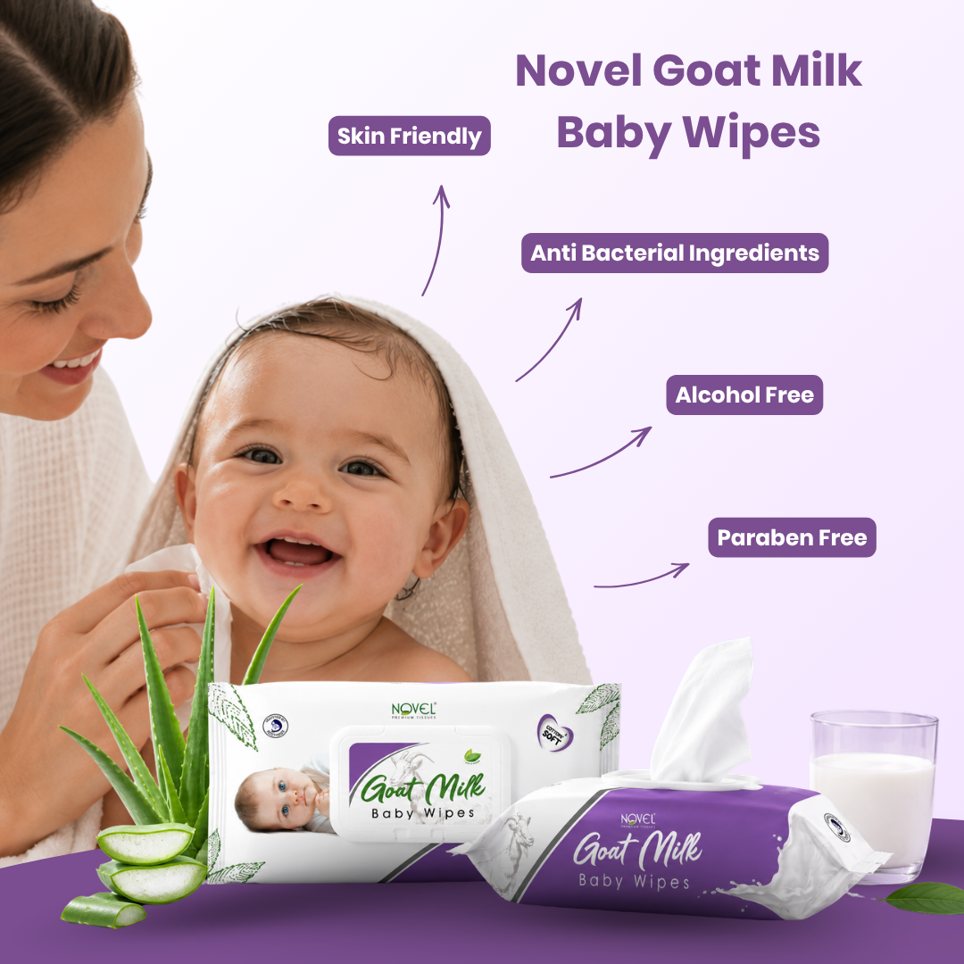Novel Babio Goat Milk Wipes – India's First | 72 Wipes | Buy 3 Get 3 Free