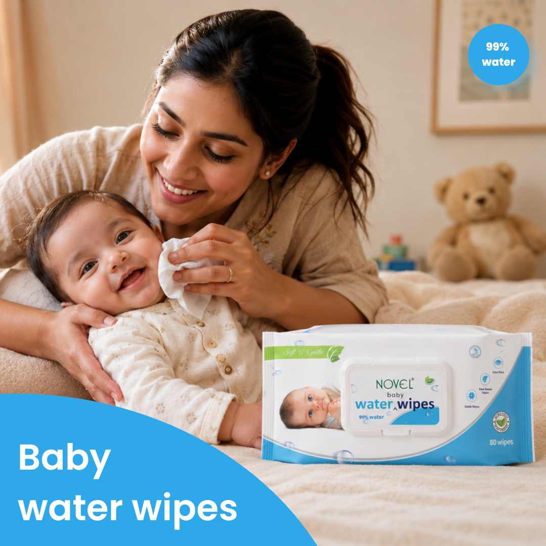 Novel Babio Water Wipes – 99% Pure Water | 80 Wipes | Buy 3 Get 3 Free
