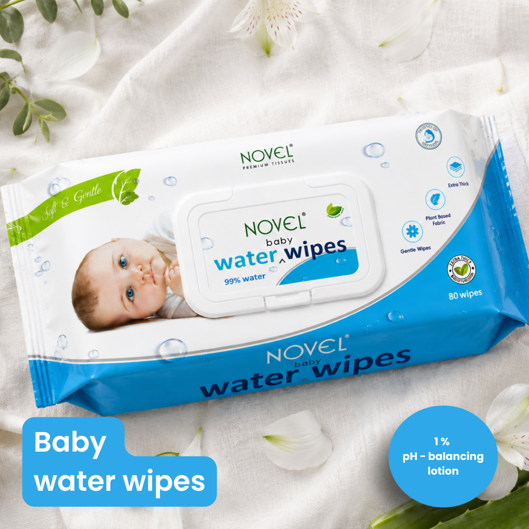 Novel Babio Water Wipes – 99% Pure Water | 80 Wipes | Buy 3 Get 3 Free
