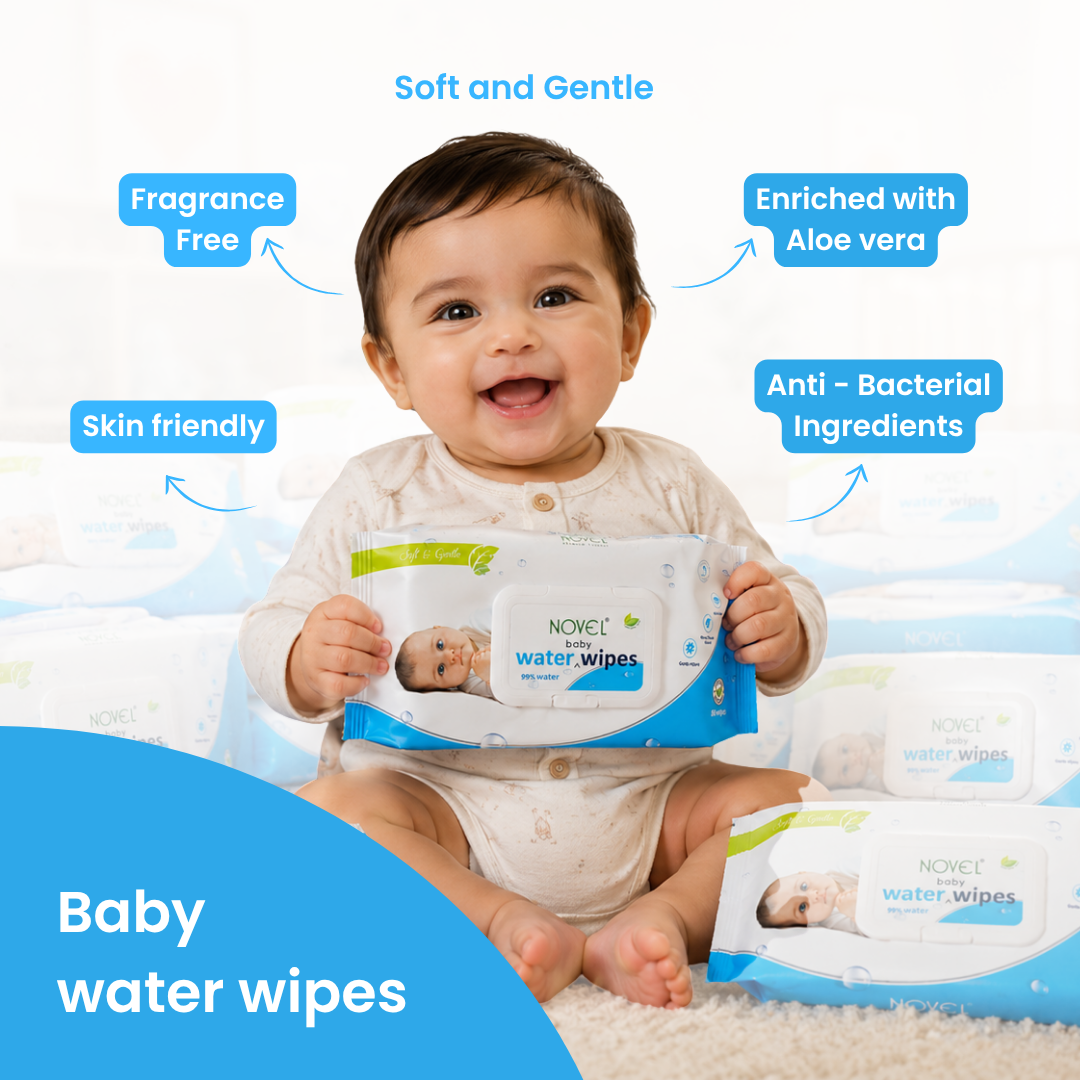 Novel Babio Water Wipes – 99% Pure Water | 80 Wipes | Buy 3 Get 3 Free