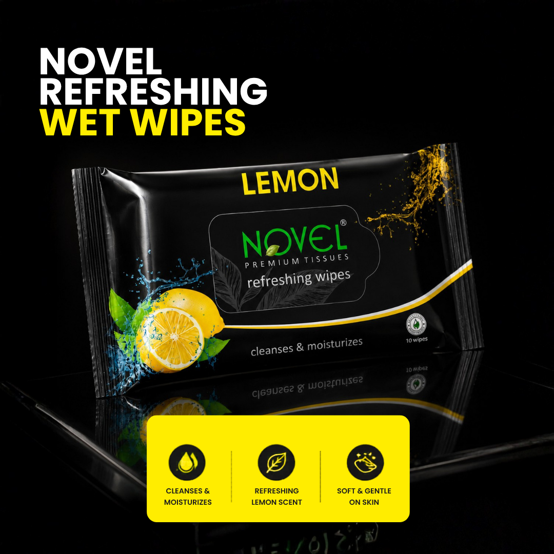 Novel Refreshing Wet Wipes – Lemon | 25 Wipes | Buy 5 Get 5 Free