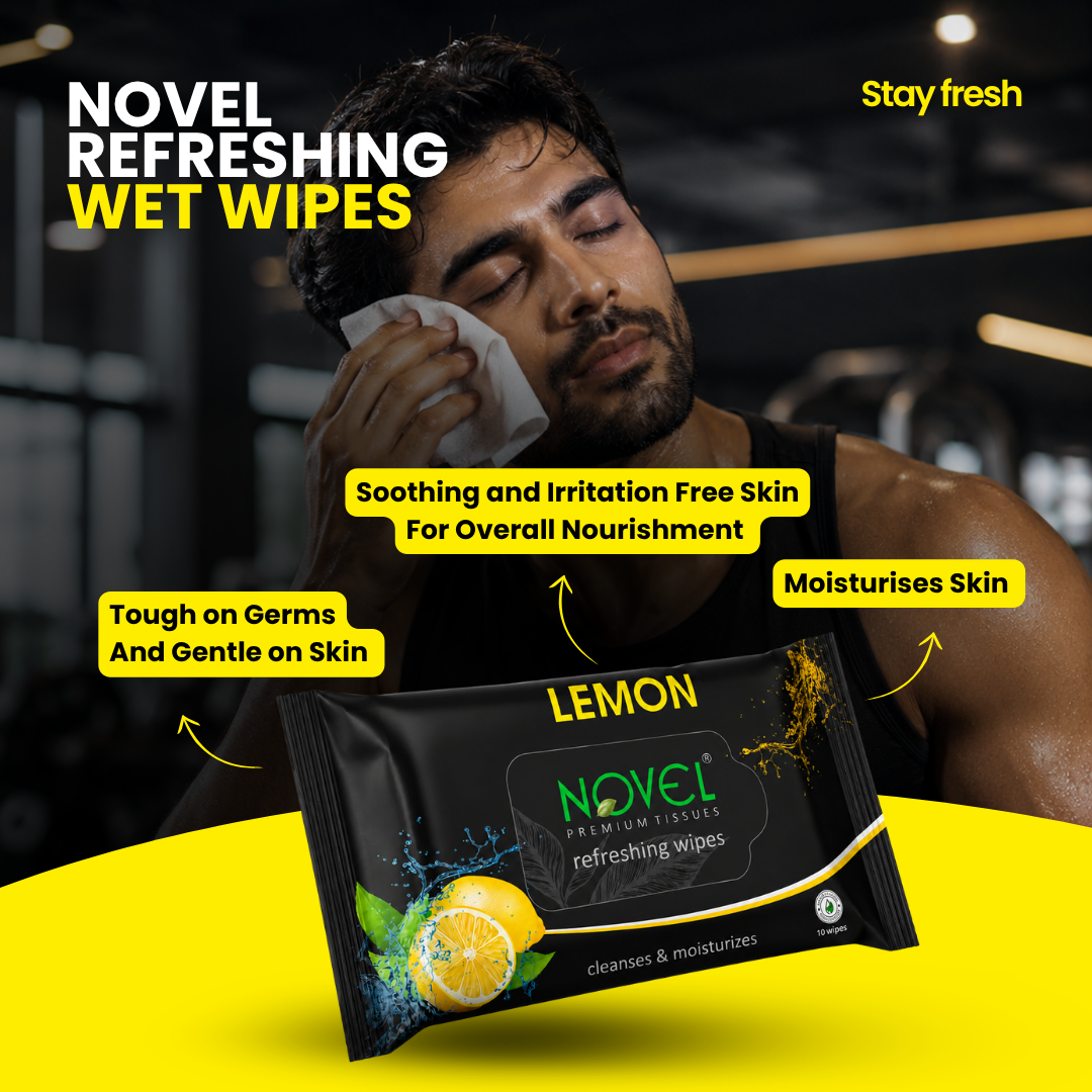 Novel Refreshing Wet Wipes – Lemon | 25 Wipes | Buy 5 Get 5 Free