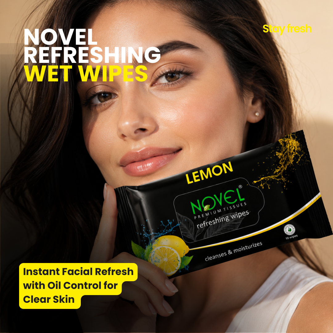 Novel Refreshing Wet Wipes – Lemon | 25 Wipes | Buy 5 Get 5 Free