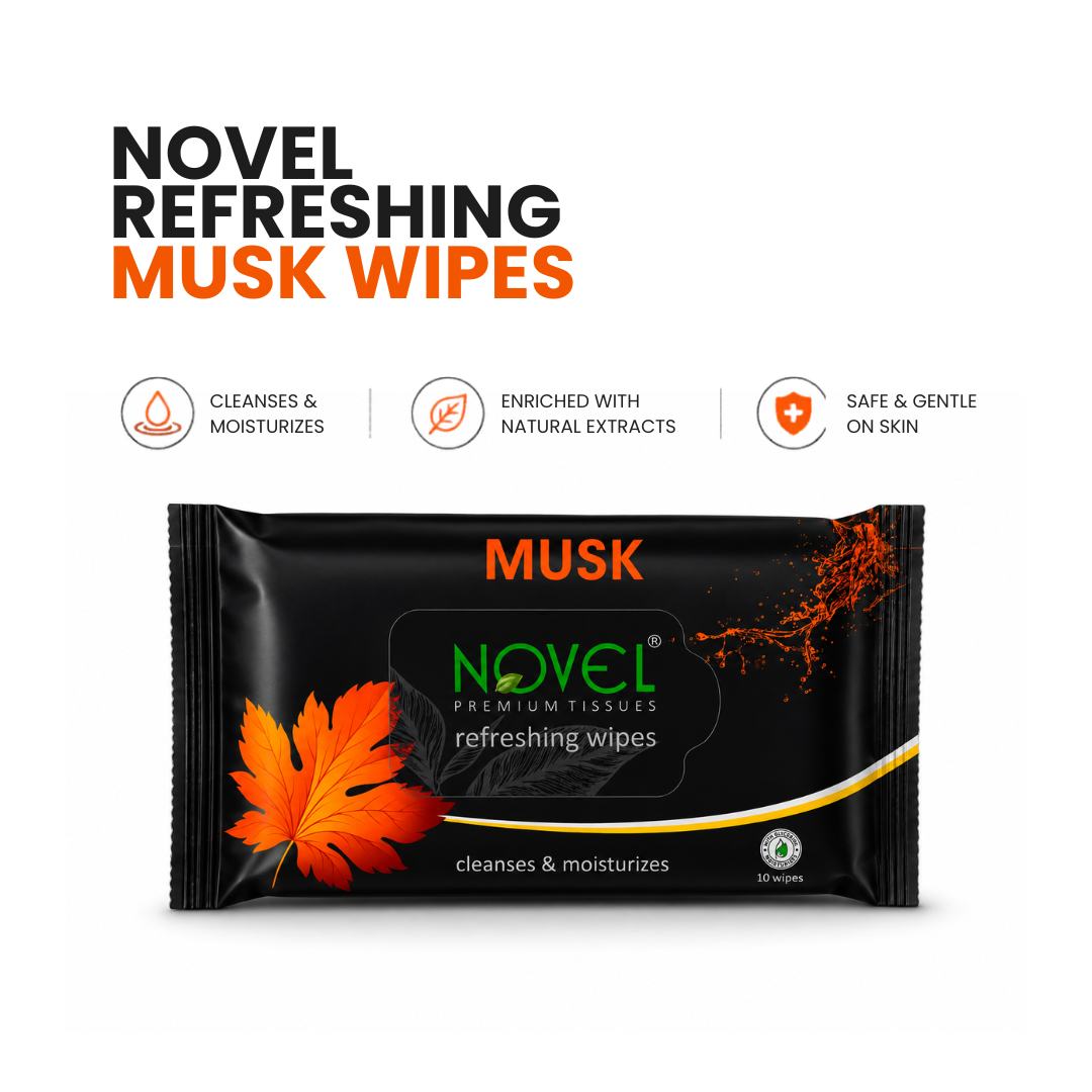 Novel Refreshing Wet Wipes – Musk | 25 Wipes | Buy 5 Get 5 Free