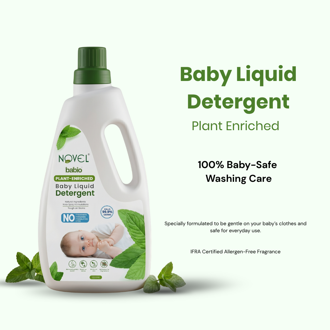 Novel Babio Baby Liquid Detergent – Plant-Enriched | 1000ml | Buy 1 Get 1 Free