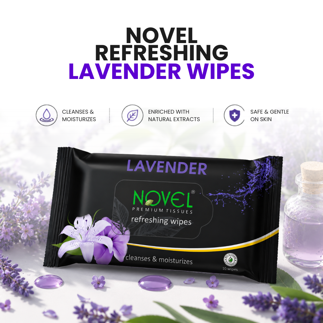 Novel Refreshing Wet Wipes – Lavender | 25 Wipes | Buy 5 Get 5 Free