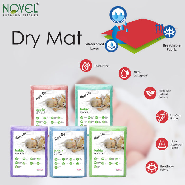 Novel Baby Happy Dry Mat – Quick Absorbent Waterproof Baby Bed Protector
