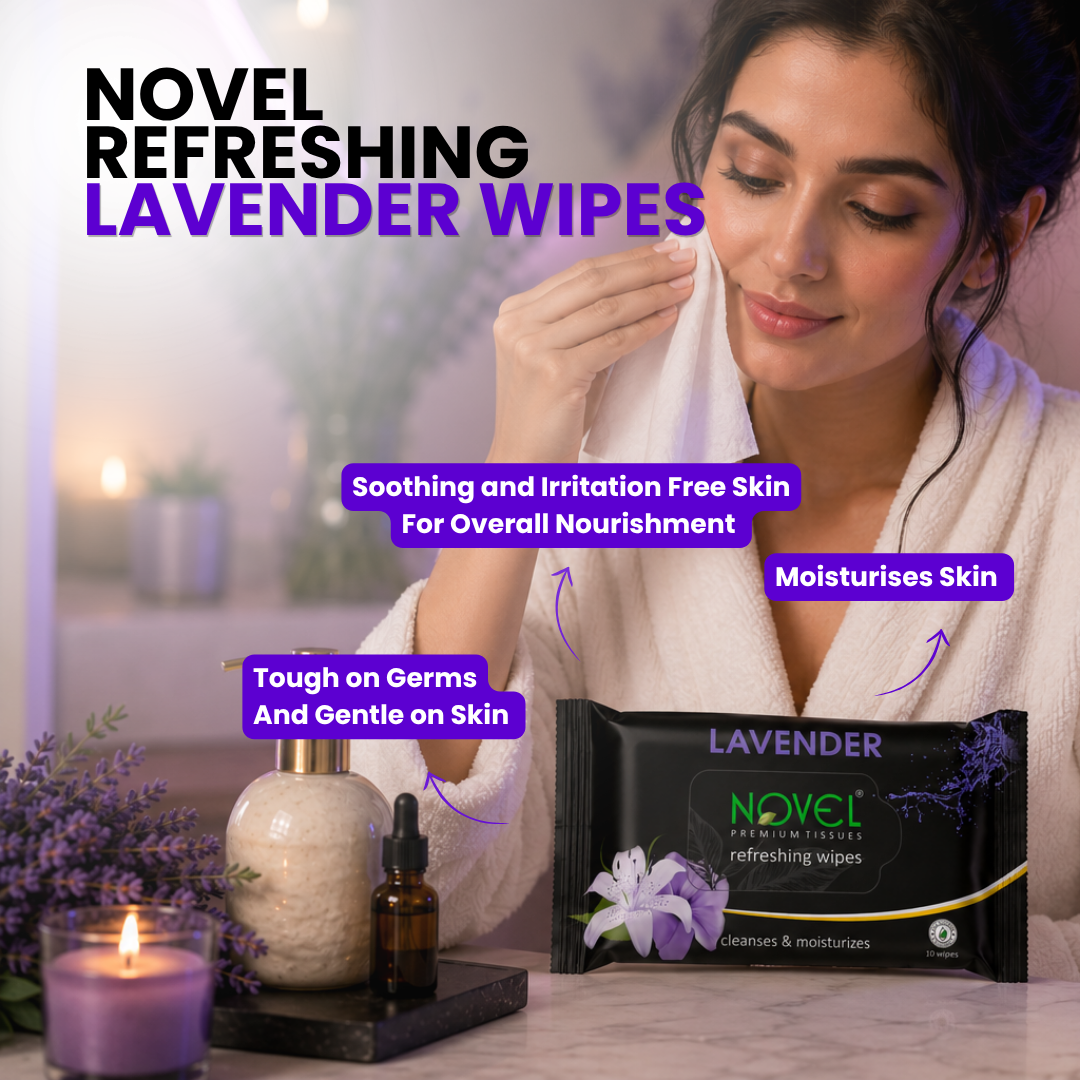 Novel Refreshing Wet Wipes – Lavender | 25 Wipes | Buy 5 Get 5 Free