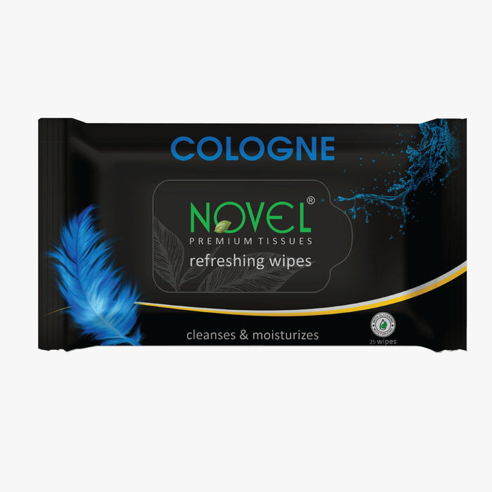 Novel Refreshing Wet Wipes | Alcohol-Free, Aqua Glycerine with Cologne Fragrance
