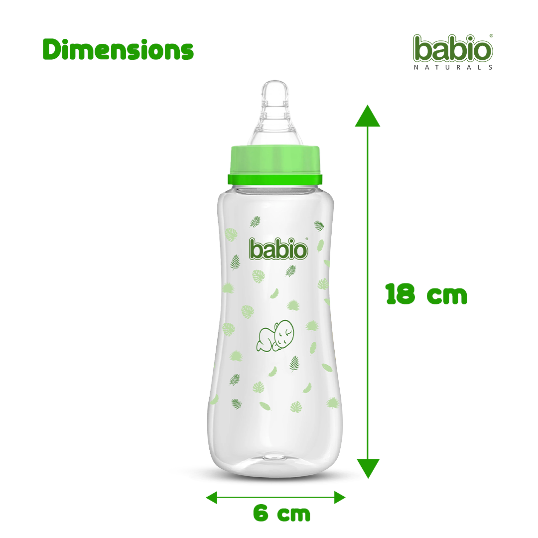 Novel Babio Baby Feeding Bottle – 250 ml | Slim Neck, Easy Grip & Safe Feeding