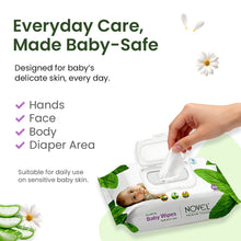 Babio Soft Cleansing Baby Wipes Lid Pack | Contains Aloe Vera & Chamomile Oil -80 Wipes pack of 3