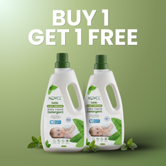 Novel Babio Baby Liquid Detergent | Plant Enriched | 1000ml – Gentle & Effective Care for Baby Clothes | Tough on Stains, Soft on Fabric & Skin | Suitable for Hand & Machine Wash | Buy 1 Get 1