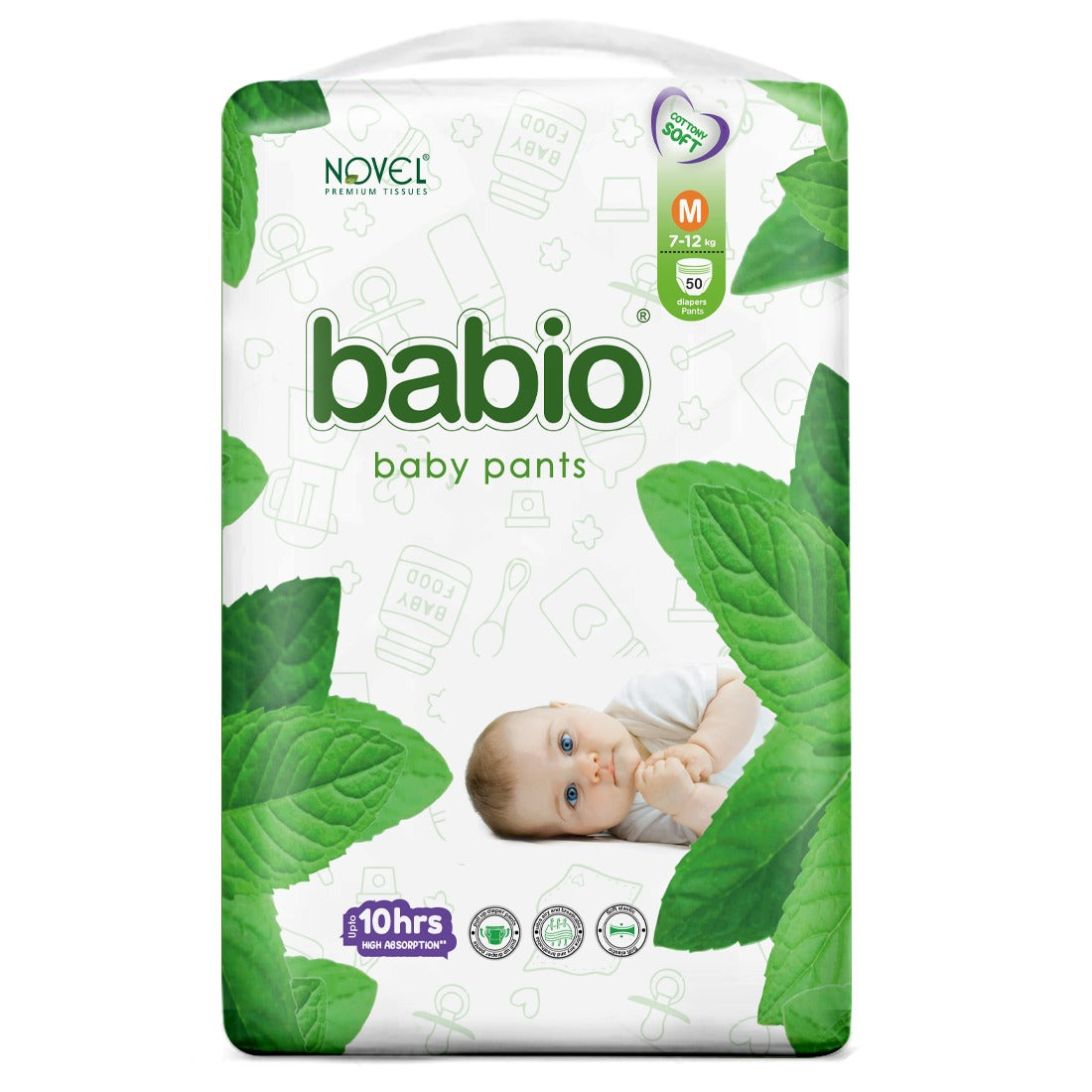 Novel Babio Baby Diaper Pants – Size M (50 Pieces) | Buy 1 Get 1