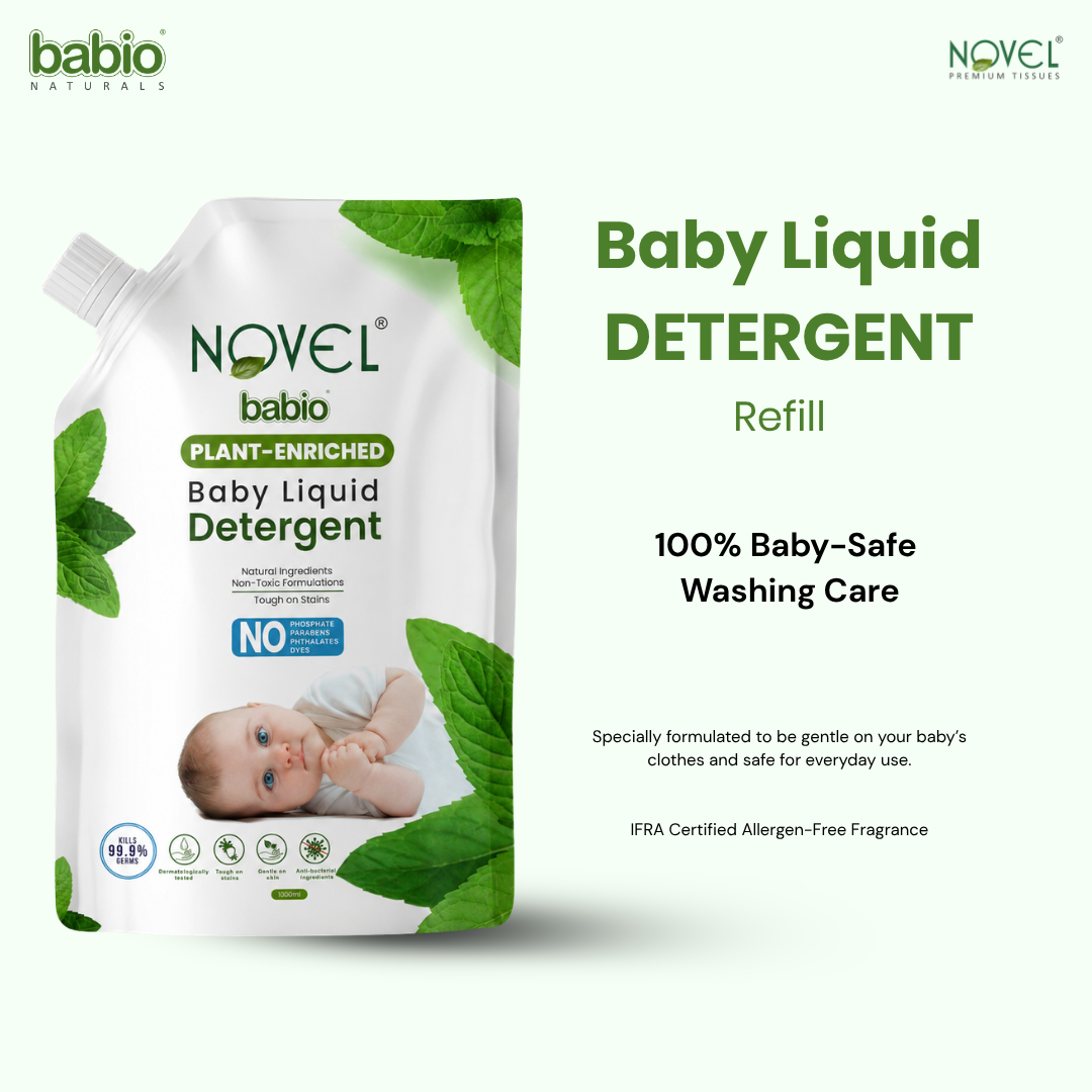 Novel Babio Baby Liquid Detergent Refill – Plant-Enriched (1L)
