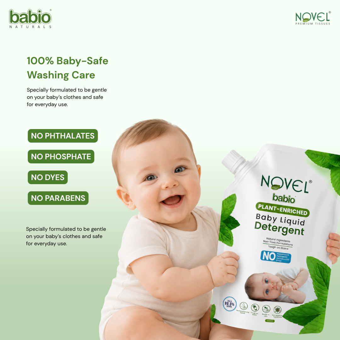 Novel Babio Baby Liquid Detergent Refill – Plant-Enriched (1L)
