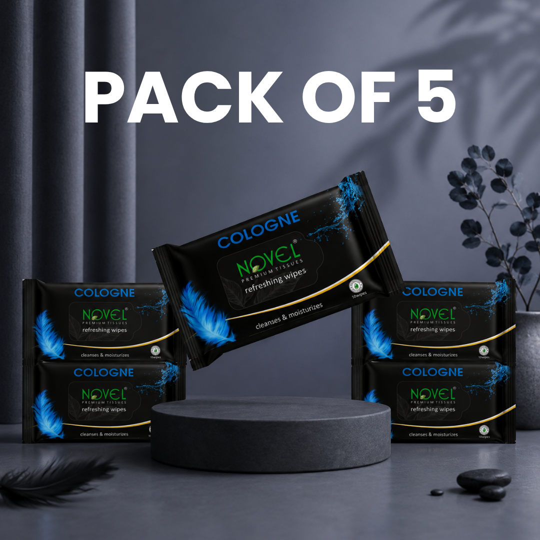 Novel Refreshing Wet Wipes – Cologne | 25 Wipes | Pack of 5