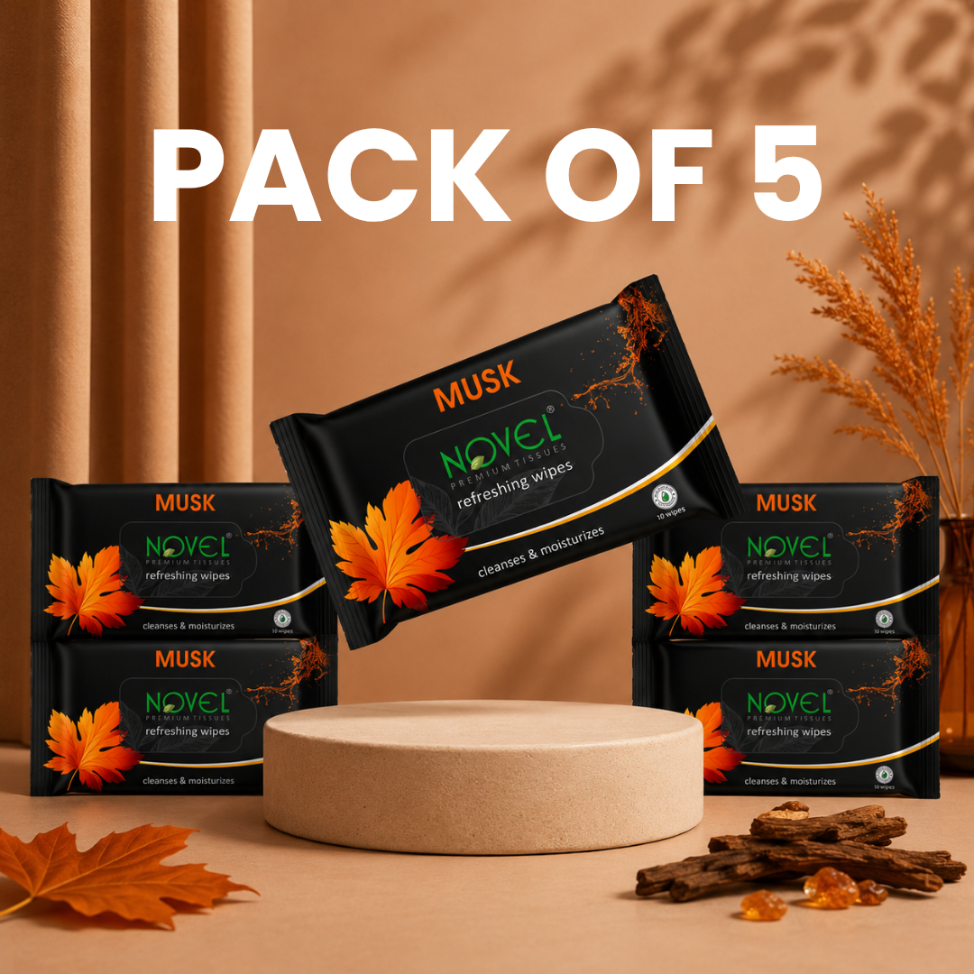Novel Refreshing Wet Wipes – Musk | 25 Wipes | Pack of 5
