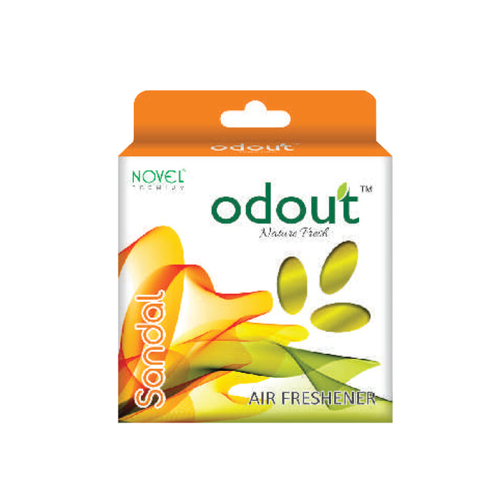 Novel Odout Sandal Air Freshener – Long-lasting natural fragrance in a compact pack with a warm sandalwood scent.