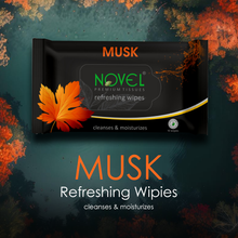 Novel Refreshing Wet Wipes | Alcohol-Free, Aqua Glycerine with Musk Fragrance