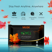 Novel Refreshing Wet Wipes | Alcohol-Free, Aqua Glycerine with Musk Fragrance