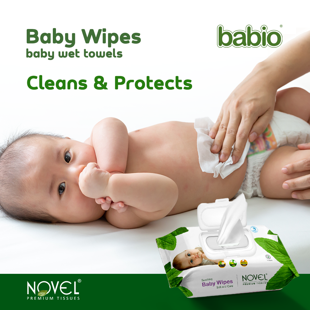 Babio Soft Cleansing Baby Wipes Lid Pack | Contains Aloe Vera & Chamomile Oil -72 Wipes pack of 3