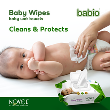 Babio Soft Cleansing Baby Wipes Lid Pack | Contains Aloe Vera & Chamomile Oil -72 Wipes pack of 3